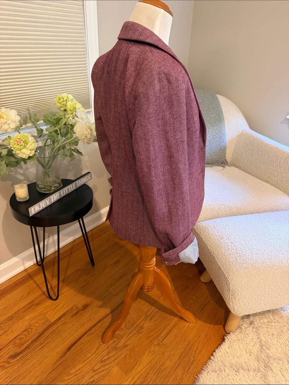 J. Crew Burgundy Herringbone Schoolboy Blazer - Picture 2 of 4